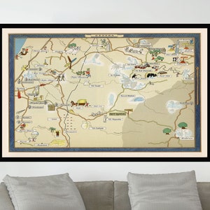 Old Map of Gedera,Israel, Vintage Map Poster,Vintage Pictorial Map Poster,Map Art,Poster Print,Canvas Print,Wall Decor,Home Decor