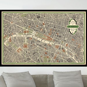 Old Map of Paris, Vintage Pictorial Map Poster, Vintage Map Art,Poster Print,Poster Paper,Canvas Print,Wall Decor,Home Decor