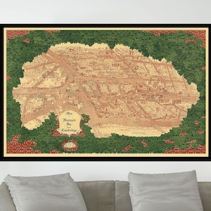 Old Map of Harvard Square, Vintage Pictorial Map Poster, Map Art,Poster Print,Poster Paper,Canvas Print,Wall Decor,Home Decor