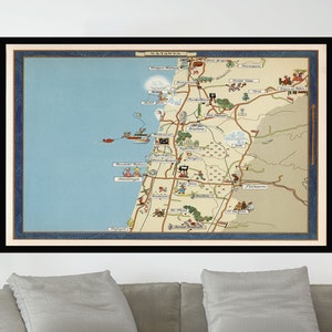 Old Map of Netanya, Israel,Vintage Map Poster,Vintage Pictorial Map Poster,Map Art,Poster Print,Canvas Print,Wall Decor,Home Decor