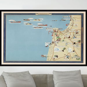 Old Map of Haifa, Israel, Vintage Map Poster, Vintage Pictorial Map Poster,Map Art,Poster Print,Canvas Print,Wall Decor,Home Decor