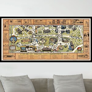 Carte ancienne de New York, carte illustrée vintage, affiche de carte vintage, impression d'affiche, papier pour affiche, impression sur toile, décoration murale, décoration d'intérieur
