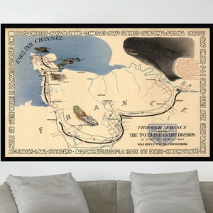 Ancienne carte de France, affiche de carte vintage, affiche de carte picturale vintage, art de la carte, impression d'affiche, impression sur toile, décoration murale, décoration d'intérieur