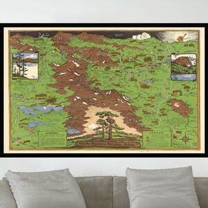 Old Map of Rocky Mountain National Park, 28x35 inç, Vintage Map Poster,Pictorial Map Poster,Poster Print,Canvas Print,Wall Decor