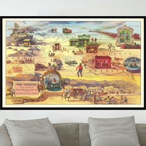 Old Map of Virginia, Vintage Pictorial Map,Vintage Map Poster,Vintage Poster Print,Canvas Print,Wall Decor,Home Decor