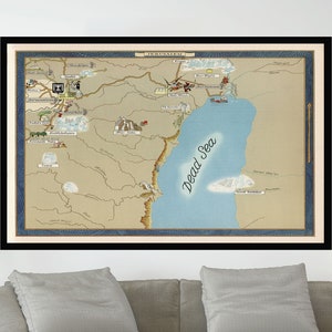 Old Map of Jerusalem, Israel, Vintage Map Poster, Vintage Pictorial Map Poster,Poster Print,Canvas Print,Wall Decor,Home Decor