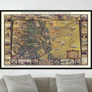 Old Map of Colorado, Vintage Map Poster, Vintage Pictorial Map Poster,Poster Print,Map art,Canvas Print,Wall Decor,Home Decor