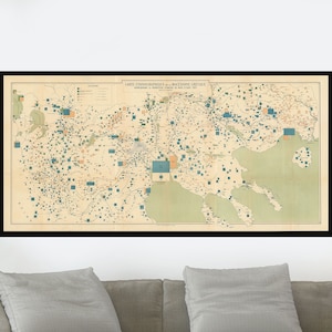 Old Map of Greece, Vintage Pictorial Map, Vintage Map Poster,Poster Print,Poster Paper,Canvas Print,Wall Decor,Home Decor