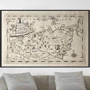 Old Map of Italia, Vintage Map Poster, Vintage Pictorial Map, Vintage Map Art, Poster Paper, Canvas Print / Gift Idea Wall Decor