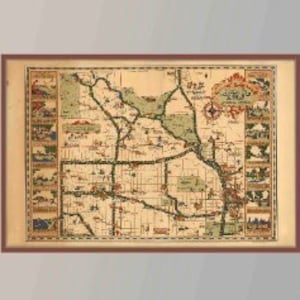 Old Map of Kansas City, Vintage Pictorial Map Poster ,Vintage Map Art, Poster Paper,Canvas Print,Wall Decor,Home Decor