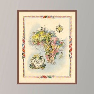 Old Map of Africa, Vintage Pictorial Map, Vintage Map Poster, Vintage Map Art, Poster Print,Canvas Print,Wall Decor,Home Decor