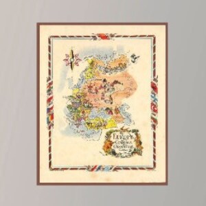 Old Map of Europe Central,Vintage Pictorial Map,Vintage Map Poster,Vintage Map Art,Poster Print,Canvas Print,Wall Decor,Home Decor