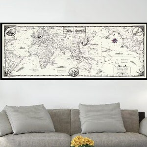 Ancienne carte de Total War, 20 x 40 pouces, carte illustrée vintage, affiche de carte vintage, impression d'affiche, papier pour affiche, impression sur toile, décoration murale, décoration d'intérieur