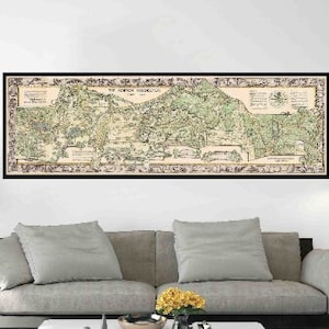 Ancienne carte de l'Arboretum de Morton, carte de l'Illinois, carte illustrée vintage, affiche de carte vintage, impression d'affiche, impression sur toile, décoration murale
