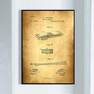 Harmonica Patent Print, Vintage Patent Poster, Framed Art Print, Vintage Poster Wall Decor, Poster Print, Canvas Print, Wall Print