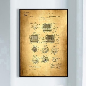Lock Patent Print, Vintage Patent Poster, Framed Art Print, Vintage Poster, Wall Decor, Poster Print, Canvas Print, Wall Print, Gift Idea