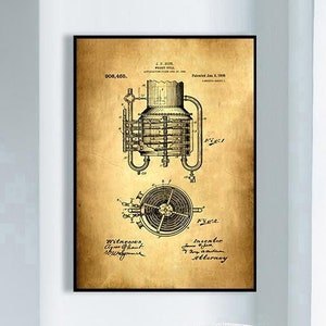 Whiskey Still Patent Print, Framed Art Print, Vintage Poster Wall Decor, Art Canvas, Poster Print, Canvas Print, Gift Idea , Wall Print