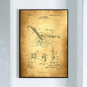 Plow Attachment Patent Print, Vintage Patent Poster, Framed Art Print, Vintage Poster, Wall Decor, Poster Print, Canvas Print, Gift Idea