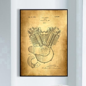 Engine Patent Print, Patent Poster, Framed Art Print, Vintage Poster Wall Decor, Art Canvas, Poster Print, Canvas Print, Gift Idea