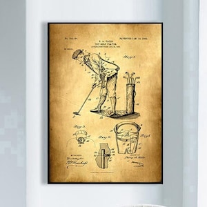 Golf Player Patent Print, Vintage Patent Poster, Framed Art Print, Vintage Poster Wall Decor, Poster Print, Canvas Print, Gift Idea