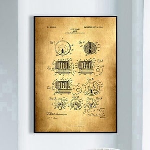 Lock Patent Print, Vintage Patent Poster, Framed Art Print, Vintage Poster, Wall Decor, Poster Print, Canvas Print, Wall Print, Gift Idea