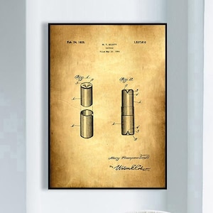 Capsule Patent Print, Vintage Patent Poster, Framed Art Print, Vintage Poster, Wall Decor, Poster Print, Canvas Print, Wall Print