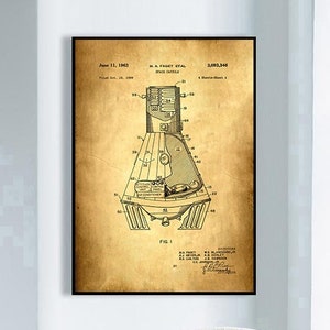 Space Capsule Patent Print, Board Game Poster, Framed Art Print, Vintage Poster, Wall Decor, Poster Print, Canvas Print, Gift Idea