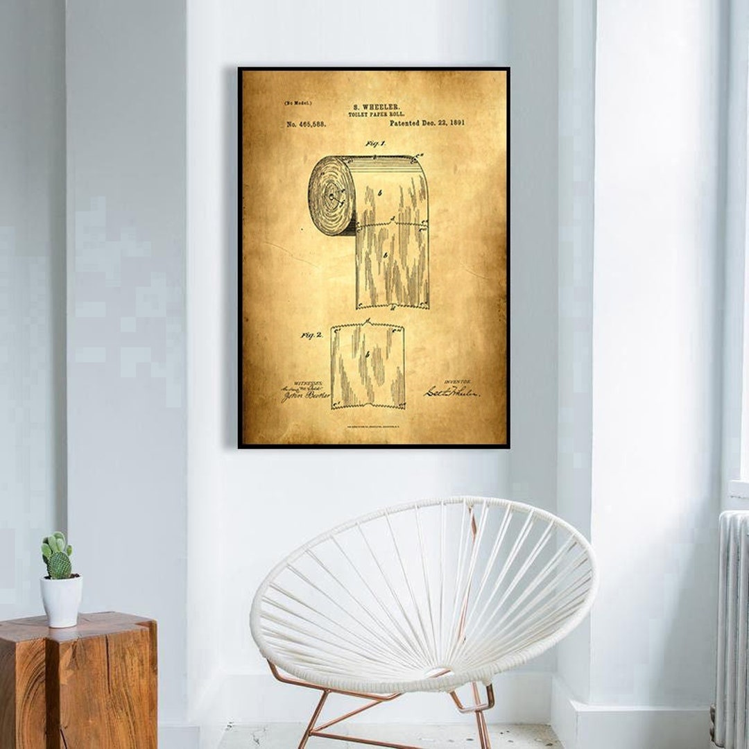 Toilet Paper Patent Art Print, Vintage Restroom Decor - Etsy Portugal