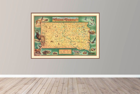 Old Map of South Dakota Vintage Pictorial Mapvintage Map - Etsy