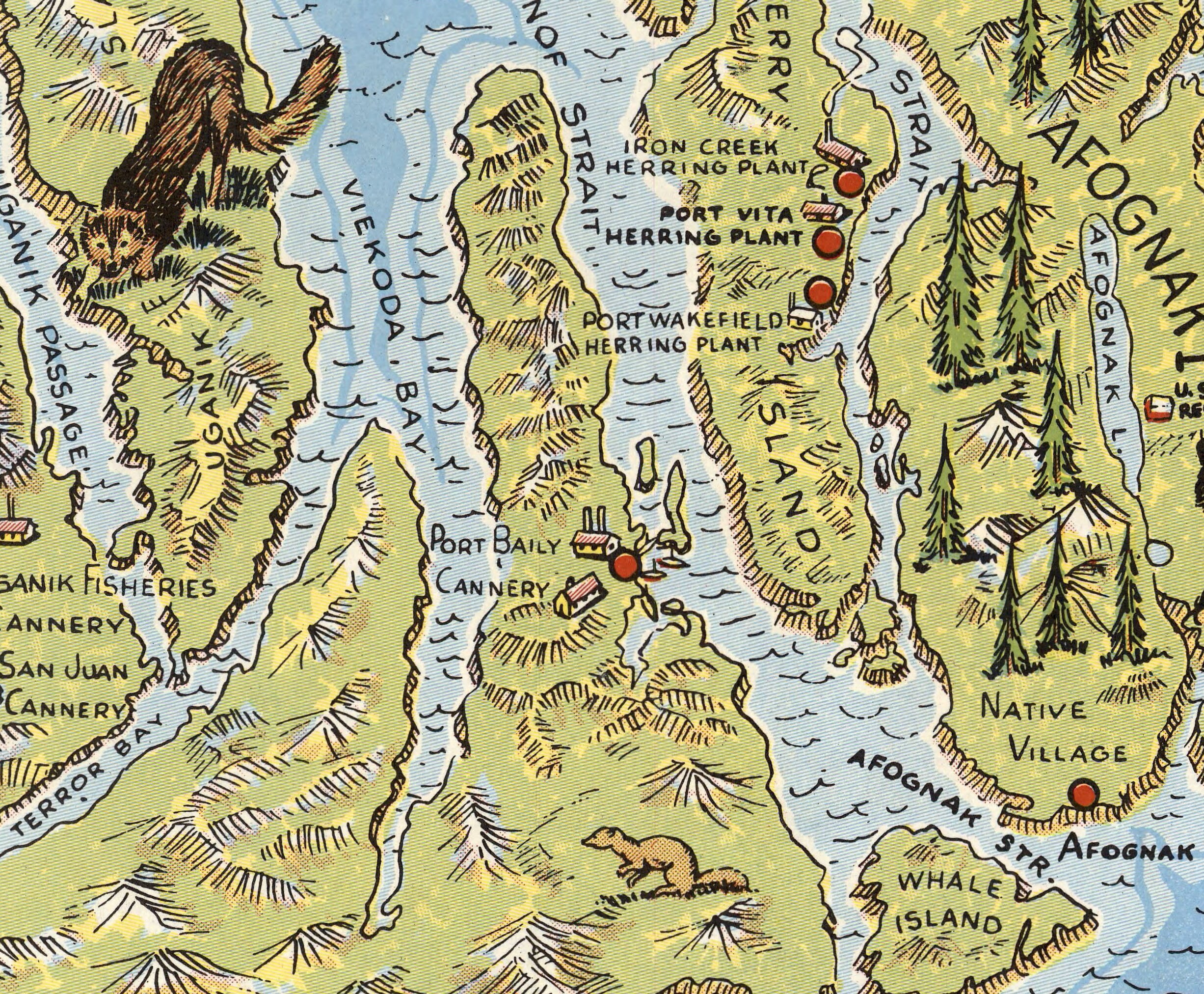 Old Map of Kodiak Alaska Vintage Map Posterpictorial Map - Etsy