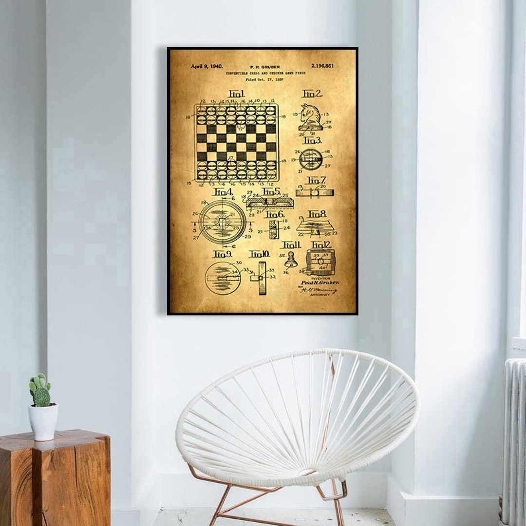Chess Patent Art Print, Vintage Board Game Poster - Etsy Portugal
