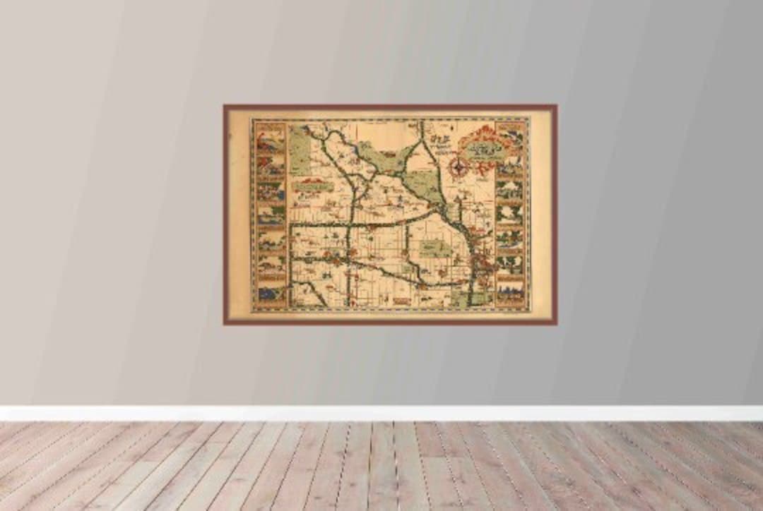 Vintage Kansas City Map Print, Pictorial Wall Art - Etsy