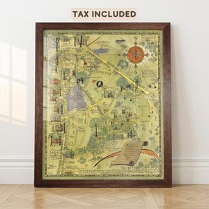 Colgate University Map Poster Vintage, 1927