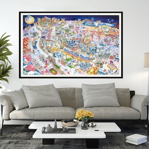 Ancienne carte de Las Vegas, 28 x 40 inç, carte picturale vintage, affiche de carte vintage, impression d'affiche vintage, impression sur toile, décoration murale, décoration d'intérieur