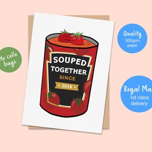 Valentijnskaart, Grappige Valentijnskaart, Jubileumkaart, Personilised jubileumkaart, Samensoepkaart, Cadeau voor hem, Cadeau voor haar