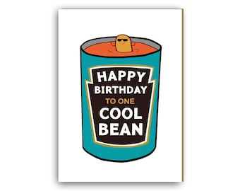 Happy birthday card, Happy birthday old bean, Friend birthday card, Card for him, Card for Her
