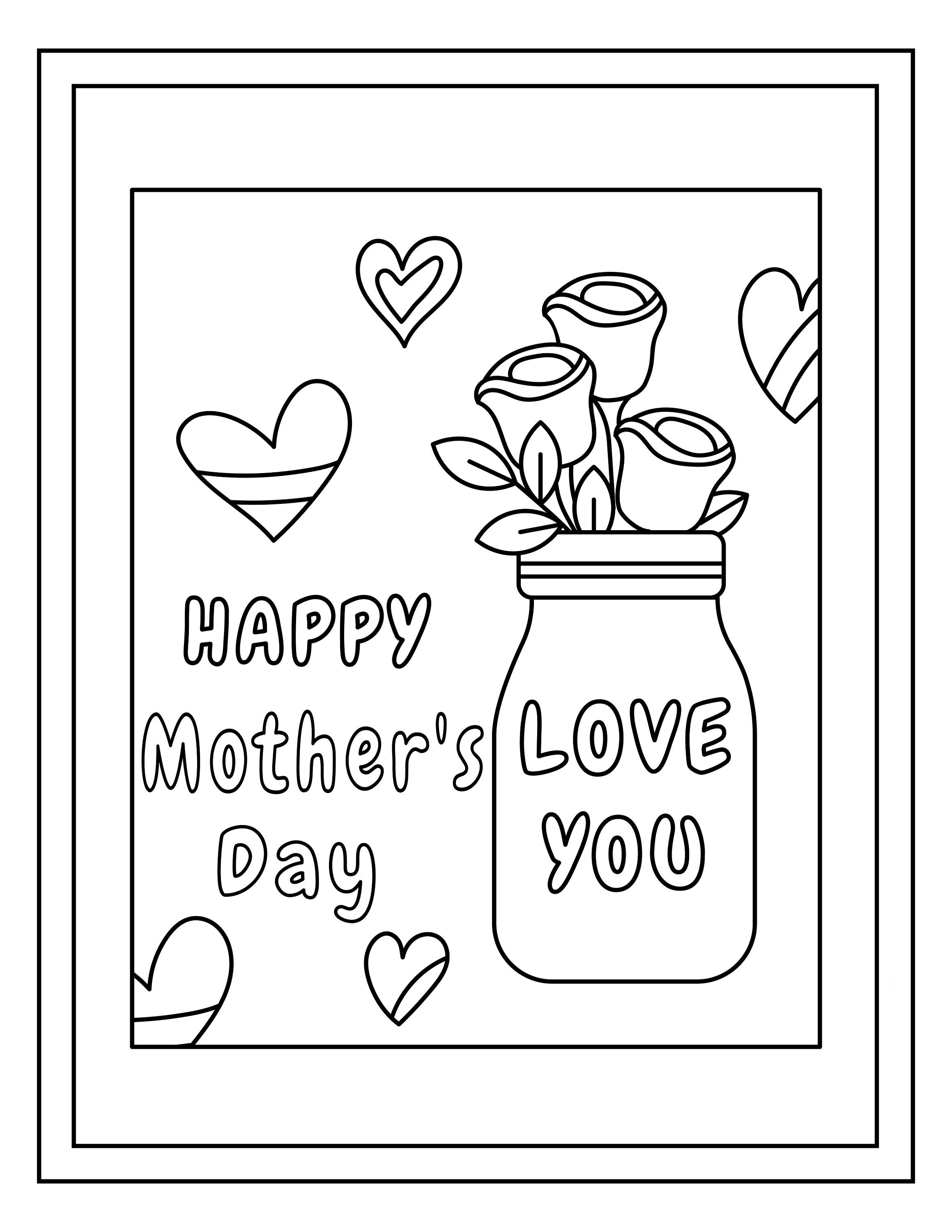 Mother's Day Coloring Pages Colouring Book for Kids Best Mom Gift for