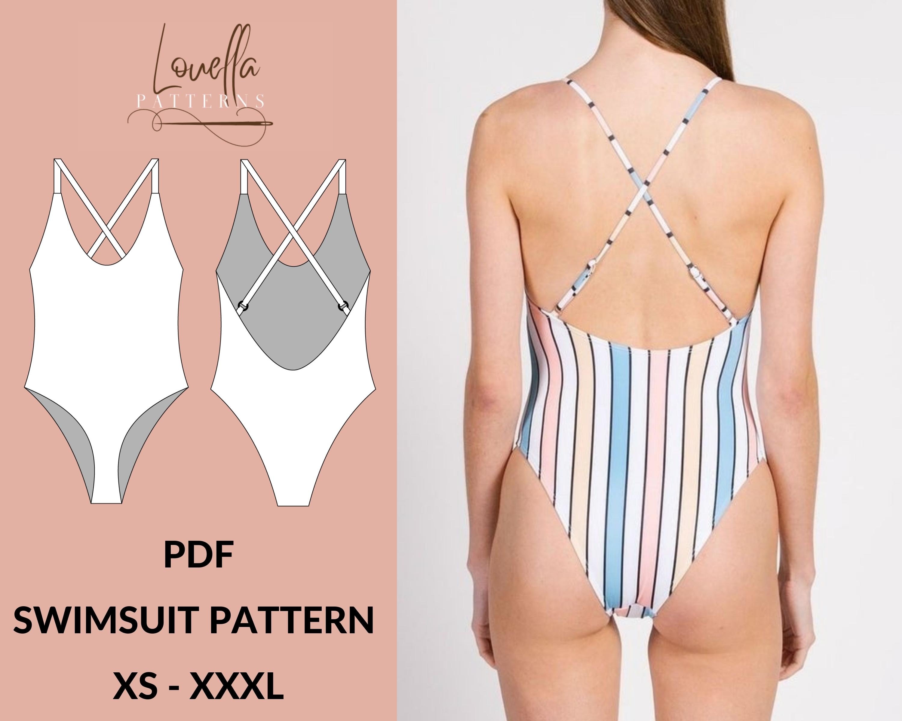 One Piece Swimsuit Swimsuit Pattern Pdf Sewing Pattern Etsy