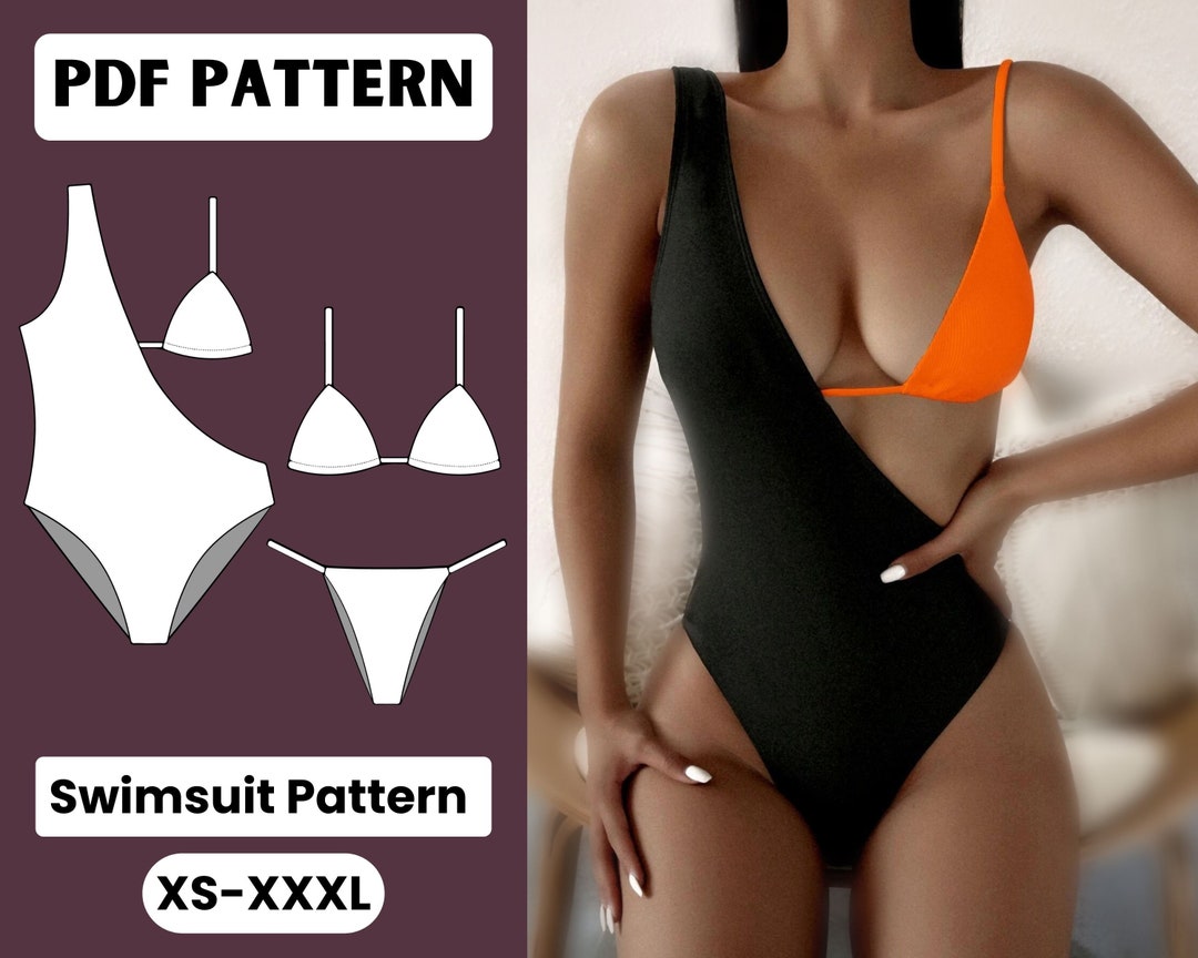 One Piece Swimsuit, Bikini Top Pattern, Bikini Bottom Pattern Swimsuit
