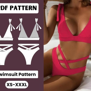 Sewing Pattern | Bikini Bottoms Patterns | Swimsuit Pattern | Patron Maillot De Bain | Swimwear Pattern | Bikini Top Pattern | XS - XXXL