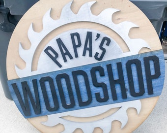 Custom wood shop sign | Personalized Father’s Day gift | Custom wood shop sign