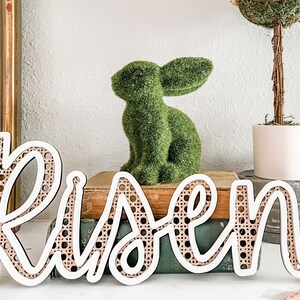 Risen Rattan Sign | Cane Easter Sign | Easter Decor
