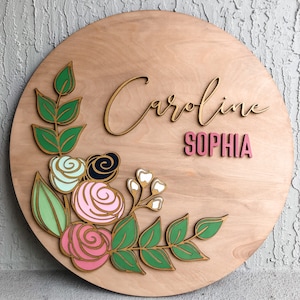 Vintage floral sign | Floral nursery sign | Custom nursery sign
