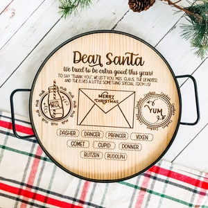 Santa Tray | Santa Serving Tray | Milk and Cookies Tray | Santa Claus Cookie Tray