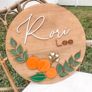 Citrus Nursery Sign | Custom Orange Nursery Sign | Personalized Nursery Name Sign