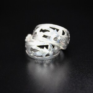 925 Sterling Silver Navajo Hand Stamped with Openwork Southwestern Hoop Earrings Signed