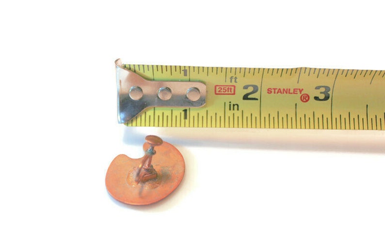 Vintage Copper Earrings with Red and Multi-Color Enamel Unsigned Renoir Matisse Painters Palette Shape