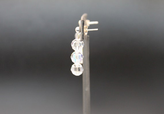 Sterling Silver 925 AB Crystal Rhinestone Drop Da… - image 6