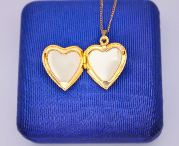 14K Gold Filled Vintage Engraved MOM Heart Floral… - image 8