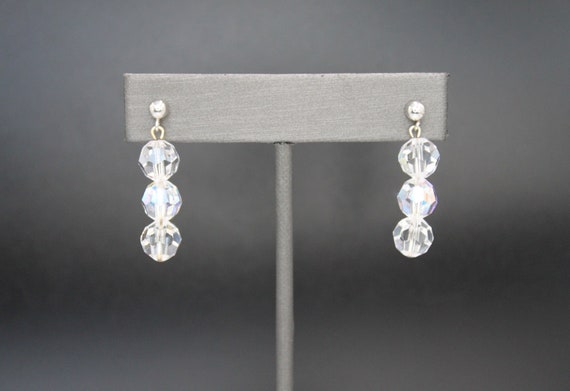 Sterling Silver 925 AB Crystal Rhinestone Drop Da… - image 4